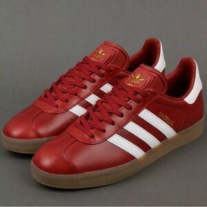 NWOT ADIDAS Original Gazelle Oxblood and White Sneakers with Gum Sole